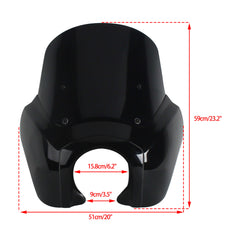 Harley Softail Street Bob FXBB/ FXBBS/ Low Rider FXLR/ Standard FXST 2018-2026 Front Headlight Fairing Windshield w/Baja Designs LP6 Lighting Bracket Mounting Kit