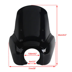 Harley Softail Street Bob FXBB/ FXBBS/ Low Rider FXLR/ Standard FXST 2018-2026 Front Headlight Fairing Windshield w/Baja Designs LP6 Lighting Bracket Mounting Kit