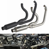 Harley 2006-2017 Dyna Fat Bob/ Low Rider S/ Street Bob/ Wide Glide/ Super Glide Stainless Steel 2-Into-1 Exhaust