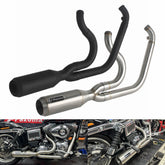 For Harley 2006-2017 Dyna Fat Bob Low Rider S Street Bob Wide Super Glide Stainless Steel 2-into-1 Full Complete Exhaust System
