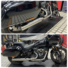 Harley M8 Softail Low Rider ST 2025-2026 Big Bore Stepped 1 3/4" to 2" head pipes 2-into-1 Full Length Exhaust System Stainless Steel Muffler