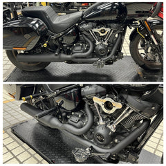 Harley M8 Softail Low Rider ST 2025-2026 Big Bore Stepped 1 3/4" to 2" head pipes 2-into-1 Full Length Exhaust System Stainless Steel Muffler