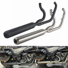 Harley M8 Softail Low Rider S ST/ Fat Bob/ Street Bob/ Standard/ Slim/ Deluxe 2018-2026 2-into-1 Full Length Exhaust System Stainless Steel Muffler