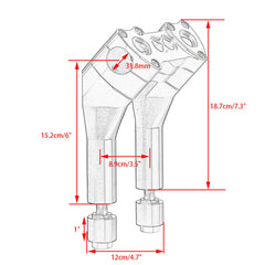 Harley most Dyna / Street bob / Softail / Sportster 1.5" Pullback Modular Riser 6"+1"/ 8" + 1"/ 10" + 1"/ 12" + 1" CNC 6061-T6 Aluminum