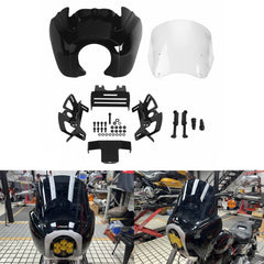 Harley Dyna Low Rider/ Street Bob/ Fat Bob/ Super Glide/ Wide Glide 2006-2017 Front Headlight Fairing Windshield w/BAJA LP6 Lighting Bracket Mounting Kit