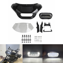 Harley Softail M8 Fat Bob FXFB 114 FXFBS 2018-2024 Headlight Fairing Front Mask with LED Headlamp