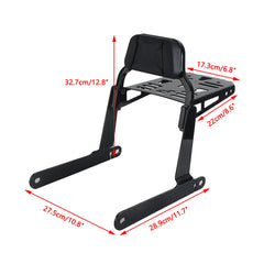 Harley Dyna Low Rider/ Street Bob/ Super Glide/ Wide Glide/ Switchback/ Low Rider S '06-'17 Club Style Passenger Backrests Low profile Fixed Mini Sports Sissy Bar Kit
