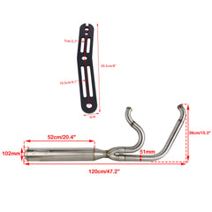 Harley M8 Softail Low Rider ST FXLRST/ EI Diablo FXRST 2022-2024 Big Bore Stepped 1 3/4" to 2" head pipes 2-into-1 Full Length Exhaust System Stainless Steel Muffler