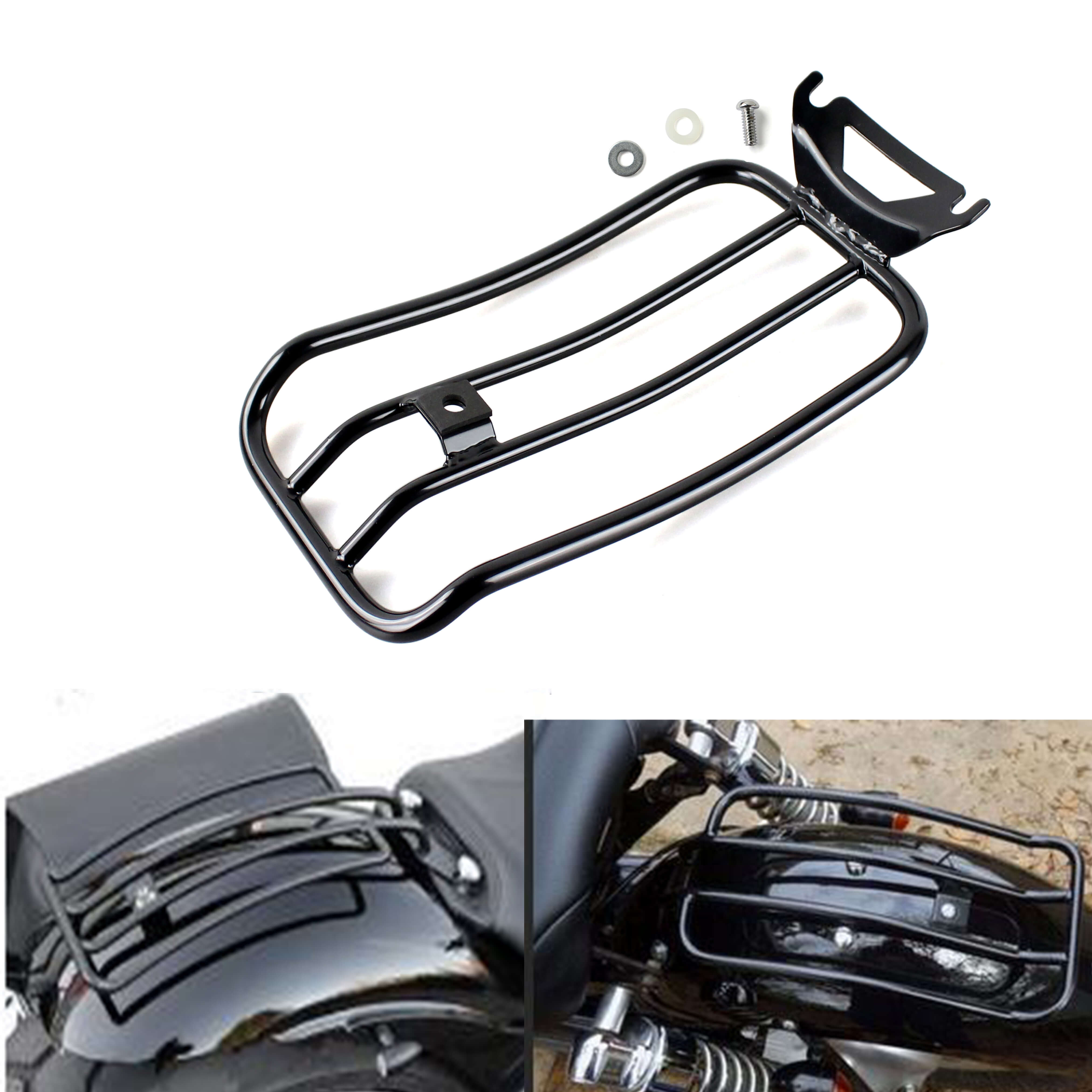 Fender Solo Seat Luggage Rack Carrier For Harley Road King Electra Glide FLHT FLHR - zjmoto