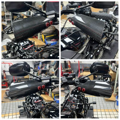 For Harley Softail Standard Slim Deluxe Rocker Night Train Convertible Springer Highway Carbon Fiber Handguards 96-14
