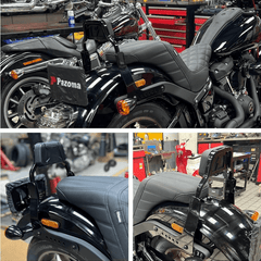 Harley M8 Softail Low Rider S FXLR FXLRS 2018-2025 Club Style Backrests Low profile Fixed Mini Sports Sissy Bar Kit