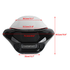 Harley Softail M8 Low Rider S 114 117 FXLRS 2020-2025 Club Style Headlight Fairing Front Mask with LED Headlamp Daytime Running Lights & Turn Signals