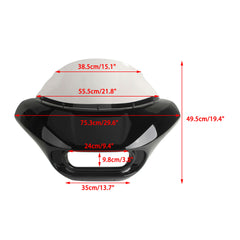 Harley Dyna Low Rider Street Bob Fat Bob Super Glide Wide Glide 2006-2017 Front Shark Fairing Windshield w/Baja Designs Dual LP4 Lighting Bracket Mounting Kit