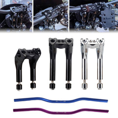 Harley Dyna / Street bob / Softail / Sportster 6"/8"/10"/12" CNC Pullback Risers + 32" Wide TBW Pre-Drilled Handlebar