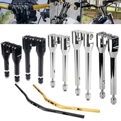 Harley most Dyna / Street bob / Softail / Sportster  1-1/4" Clamping Diameter Handlebar Risers 6" 8" 10" 12" CNC 6061-T6 Billet Aluminum