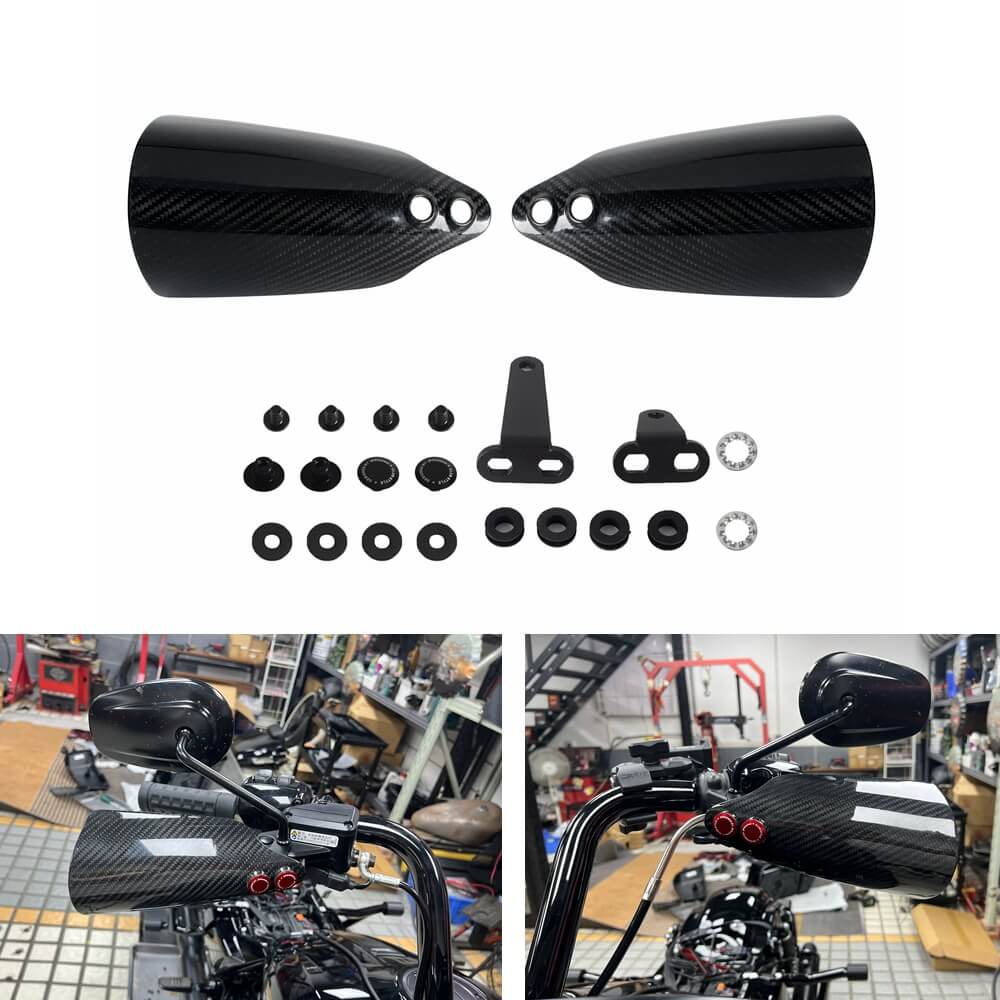 Performance Bagger Carbon Fiber Handguards For Harley Softail Street Bob Low Rider ST Heritage Classic Standard Deluxe 2018-2024