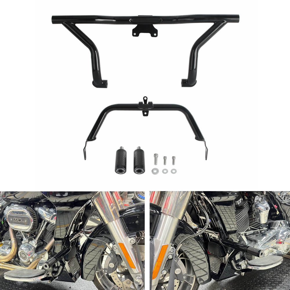Engine Guard Crash Bar W/ Fairing Support Kit For Harley Road Glide CVO Special FLTR FLTRX FLTRXS FLTRXST FLTRXSE FLTRK