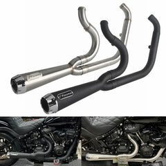 Harley M8 Softail Low Rider S ST Fat Street Bob Standard Slim Deluxe 2018-2025 Stainless Steel 2-Into-1 Exhaust