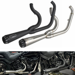 Harley M8 Softail Low Rider S ST Fat Street Bob Standard Slim Deluxe 2018-2025 Stainless Steel 2-Into-1 Exhaust