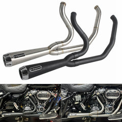 Harley 2017-Up M8 Touring Electra Glide Road King Street Glide Road Glide 2-into-1 Full Complete Exhaust System Stainless Steel Muffler