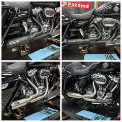 Harley M8 Touring Electra Glide Road King Street Glide Road Glide 2017-Up 2-into-1 Full Complete Exhaust System Stainless Steel Muffler