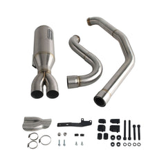Harley M8 Touring Electra Glide Road King Street Glide Road Glide 2017-Up 2-into-1 Full Complete Exhaust System Stainless Steel Muffler