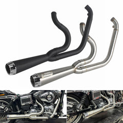 For Harley 2006-2017 Dyna Fat Bob/ Low Rider S/ Street Bob/ Wide Glide/ Super Glide Stainless Steel 2-Into-1 Exhaust