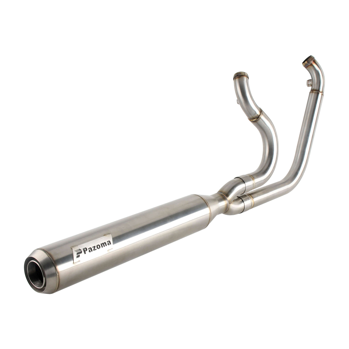 Harley Dyna Fat Bob/ Low Rider/ Street Bob/ Super Glide/ Wide Glide 2006-2017 Big Bore Stepped 1 3/4" to 2" head pipes 2-into-1 Full Length Exhaust System Stainless Steel Muffler