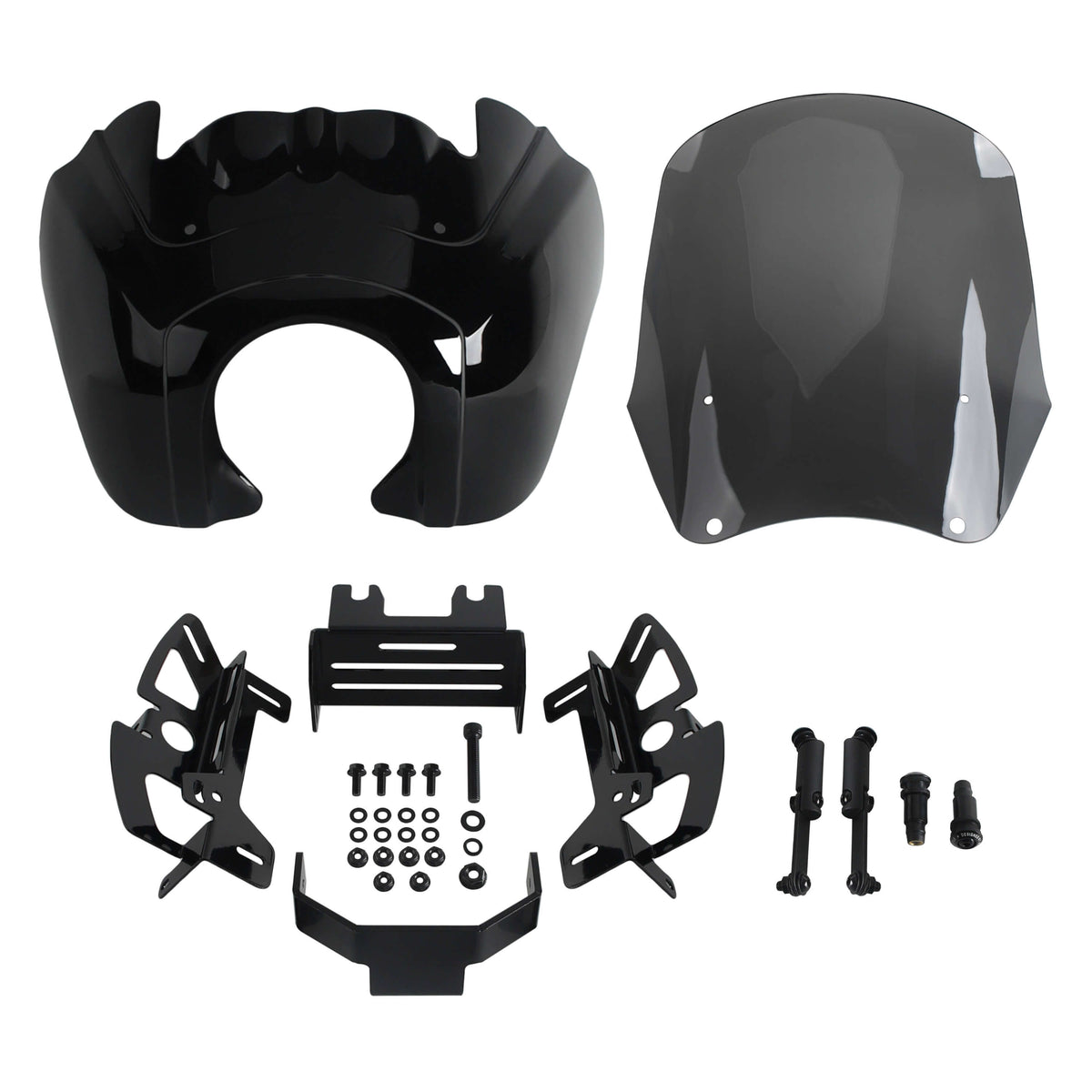 Harley Softail Street Bob FXBB/ FXBBS/ Low Rider FXLR/ Standard FXST 2018-2026 Front Headlight Fairing Windshield w/Baja Designs LP6 Lighting Bracket Mounting Kit