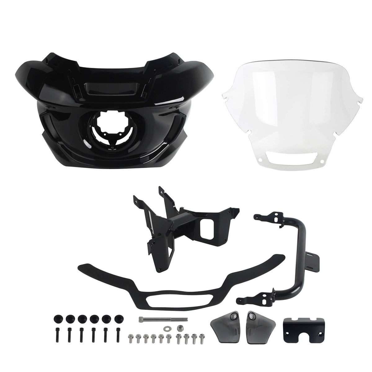 Harley Softail Street Bob FXBB FXBBS/ Standard FXST/ Low Rider FXLR S FXLRS 2018-2025 Front Headlight Fairing W/Windshield & Bracket Set