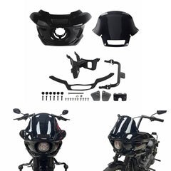 Harley Softail Street Bob FXBB FXBBS/ Standard FXST/ Low Rider FXLR S FXLRS 2018-2025 Front Headlight Fairing W/Windshield & Bracket Set