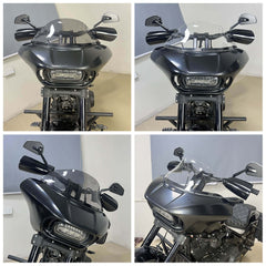 Harley Softail M8 Fat Bob FXFB 114 FXFBS 2018-2024 Club Style Headlight Fairing Front Mask with 9" Windshield