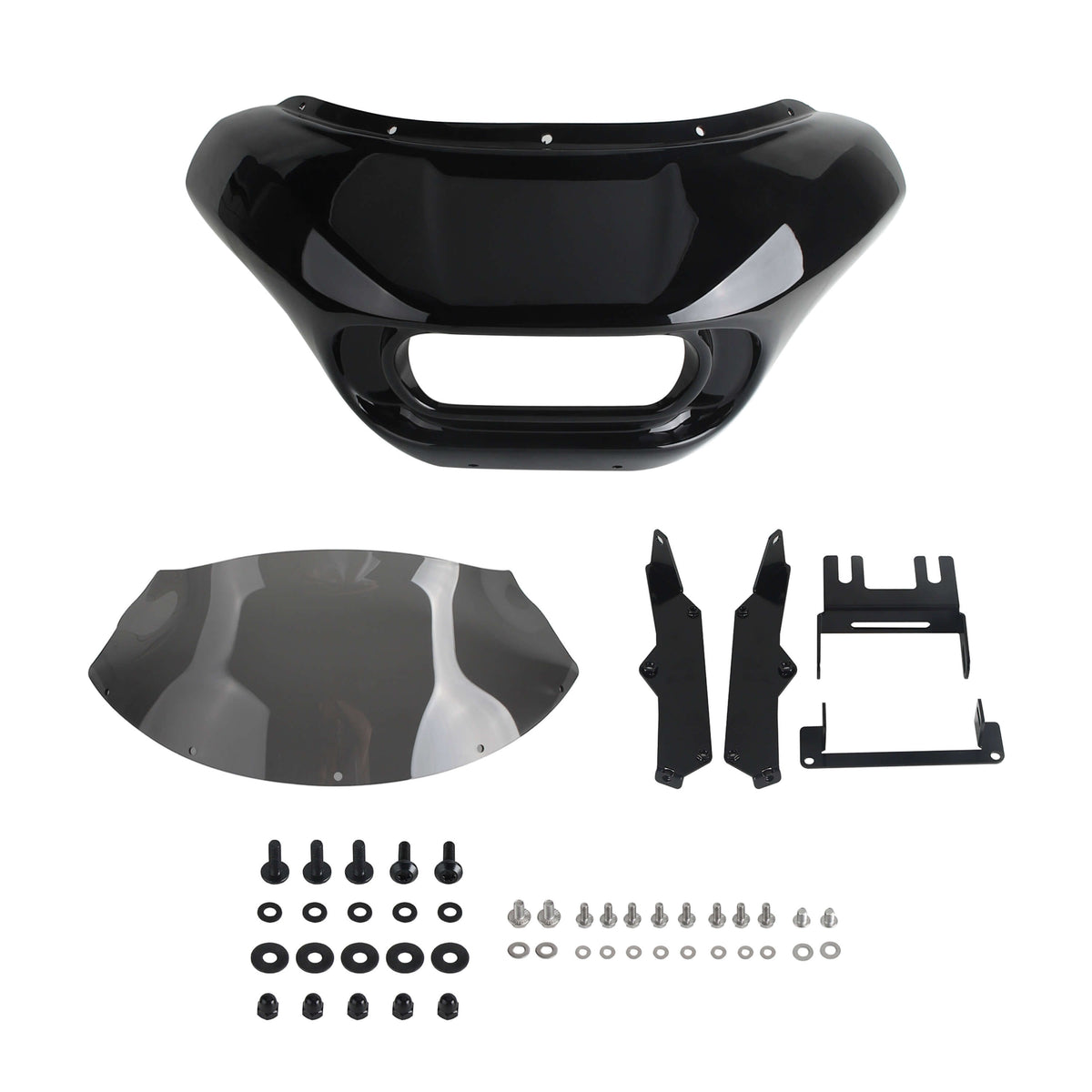 Harley Softail M8 Fat Bob FXFB 114 FXFBS 2018-2024 Club Style Headlight Fairing Front Mask with 9" Windshield