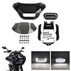 Harley Softail M8 Street Bob Low Rider Standard 2018-2025 Headlight Fairing Front Mask with LED Headlamp DRL & Turn Signals