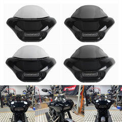 Harley Softail M8 Low Rider S 114 117 FXLRS 2020-2025 Club Style Headlight Fairing Front Mask with LED Headlamp Daytime Running Lights & Turn Signals