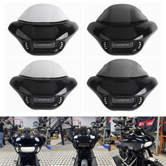 Harley Softail M8 Low Rider S 114 117 FXLRS 2020-2025 Club Style Headlight Fairing Front Mask with LED Headlamp Daytime Running Lights & Turn Signals