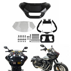 Harley Street Bob Low Rider Standard 2018-2025  Front Shark Headlight Fairing Windshield w/BAJA Dual LP4 Lighting Bracket Mounting Kit