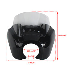 Harley Softail Street Bob FXBB/ FXBBS/ Low Rider FXLR/ Standard FXST 2018-2026 Front Headlight Fairing Windshield w/Baja Designs LP6 Lighting Bracket Mounting Kit