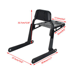 Harley Dyna Low Rider/ Street Bob/ Super Glide/ Wide Glide/ Switchback/ Low Rider S '06-'17 Club Style Passenger Backrests Low profile Fixed Mini Sports Sissy Bar Kit