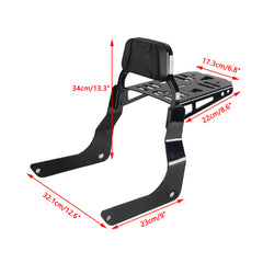 Harley Softail Fat Bob 114 FXFBS FXFB 2018-2024 Club Style Passenger Backrests Low profile Fixed Mini Sports Sissy Bar Kit w/ Luggage Rack