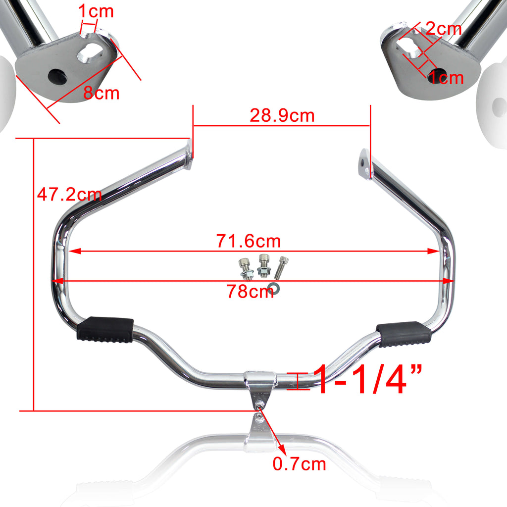 Chrome 1-1/4" Crash Bar For Harley 1997-2008 Touring Models - zjmoto